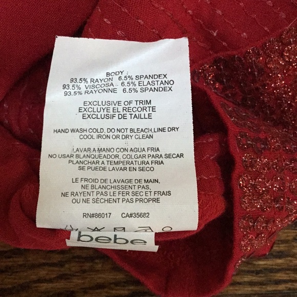 Bebe Red Sequin Racerback Tank Top - Picture 8 of 8